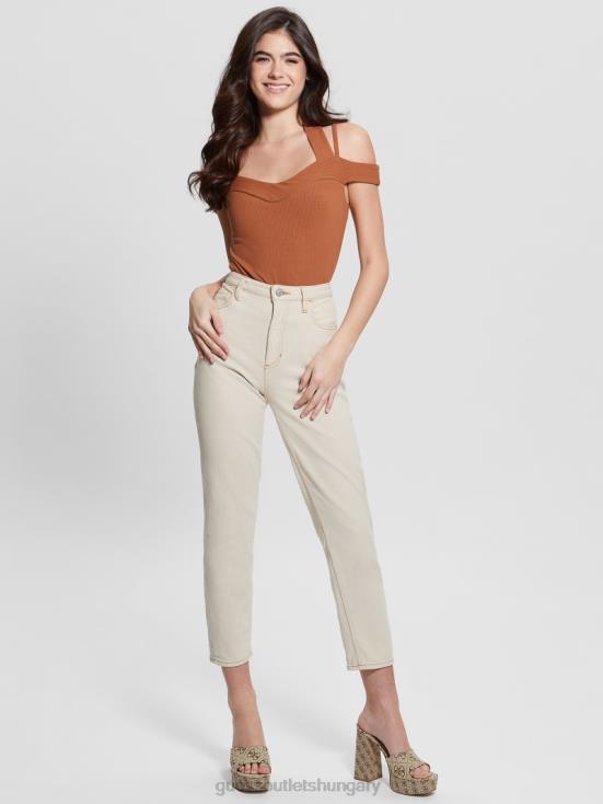 GUESS Fireplace Brick 8ZX4F1230 Eco Cora Cold-Shoulder Bodysuit