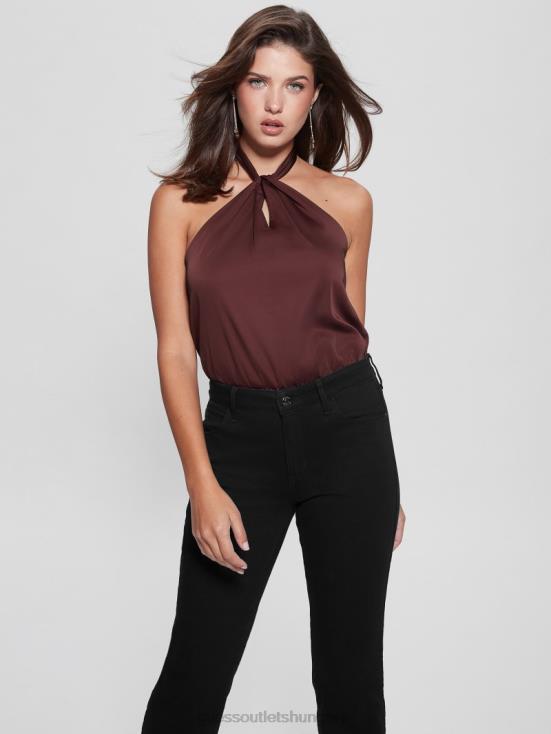 GUESS Mystic Wine 8ZX4F1463 Eco Heather Halter Bodysuit