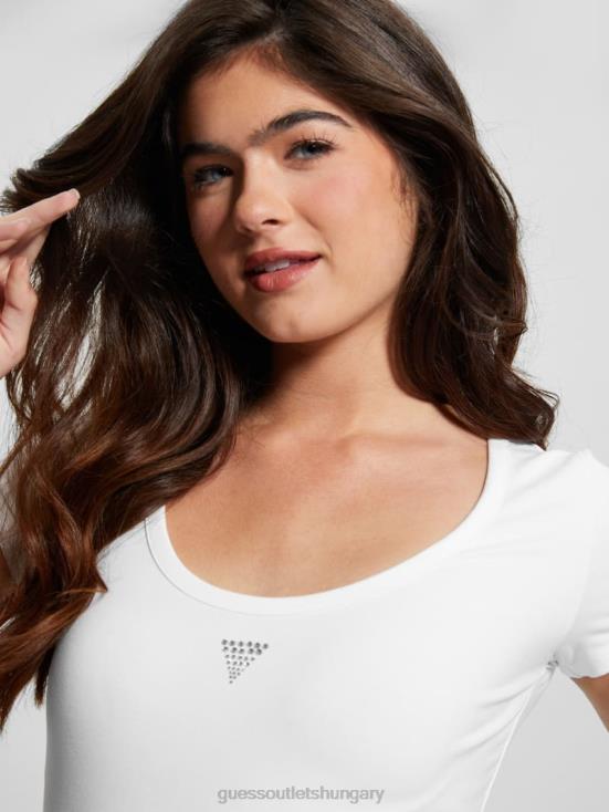 GUESS Pure White 8ZX4F1147 Eco Triangle Scoop Bodysuit