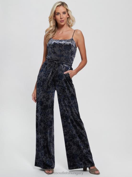 GUESS Spice Market Floral Print 8ZX4F1570 Jade Velvet Bodysuit