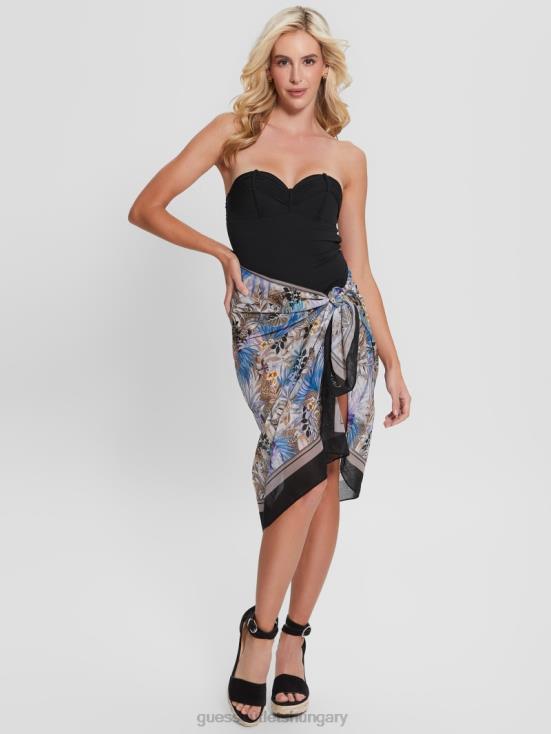 GUESS Animal Foliage 8ZX4F2555 Printed Pareo Skirt Swim Cover-Up