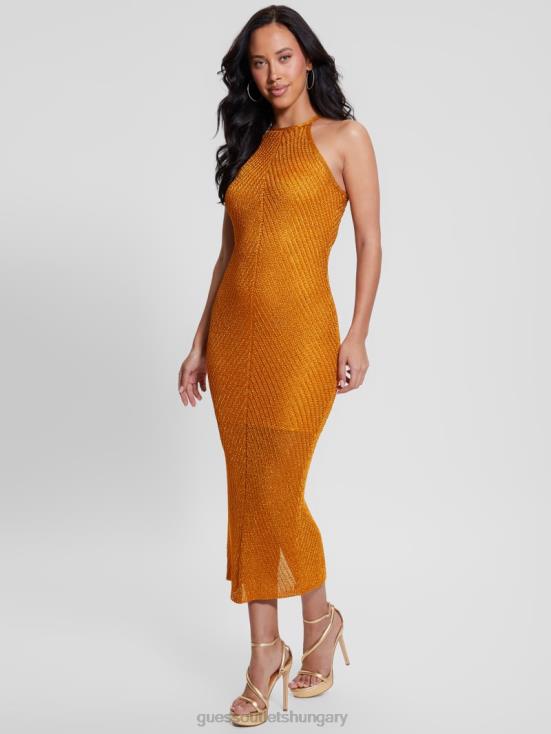 GUESS Autumn Bloom Multi 8ZX4F334 Alexie Lurex Halter Maxi Dress