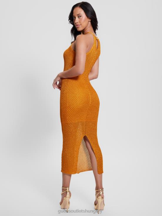 GUESS Autumn Bloom Multi 8ZX4F334 Alexie Lurex Halter Maxi Dress