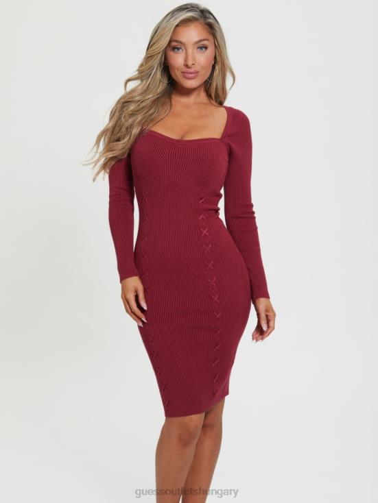GUESS Beet Juice Red 8ZX4F596 Eco Margot Sweater Dress