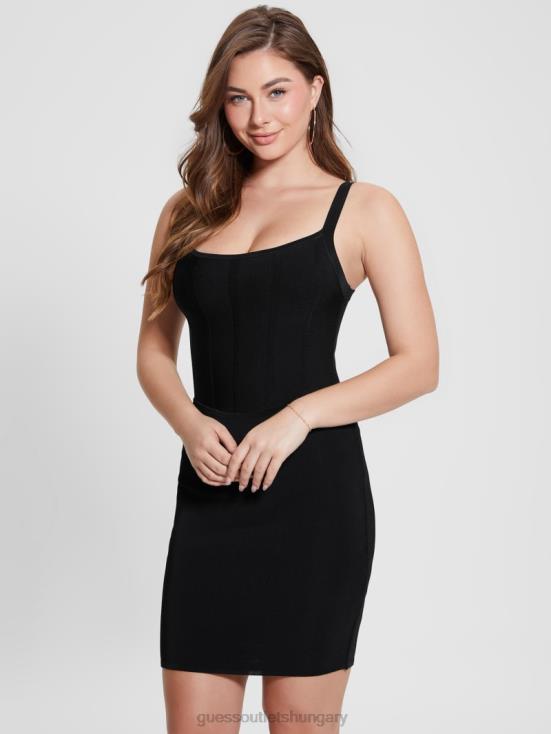 GUESS Black 8ZX4F329 Oasis Mirage Corset Dress