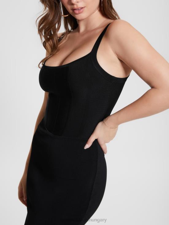GUESS Black 8ZX4F329 Oasis Mirage Corset Dress