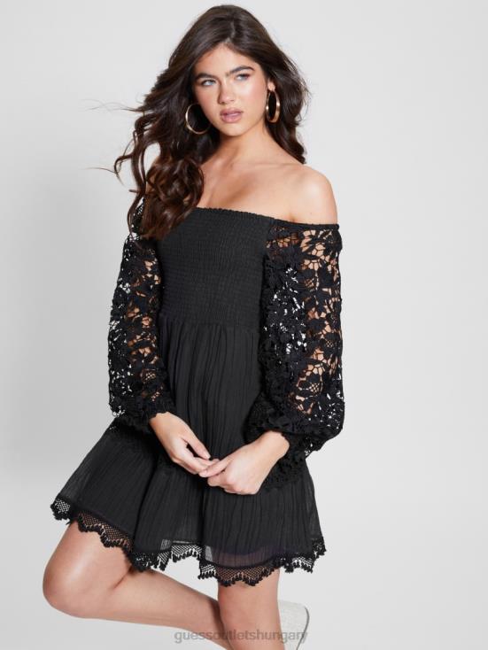 GUESS Black 8ZX4F333 Eco Off-the-Shoulder Katerina Dress