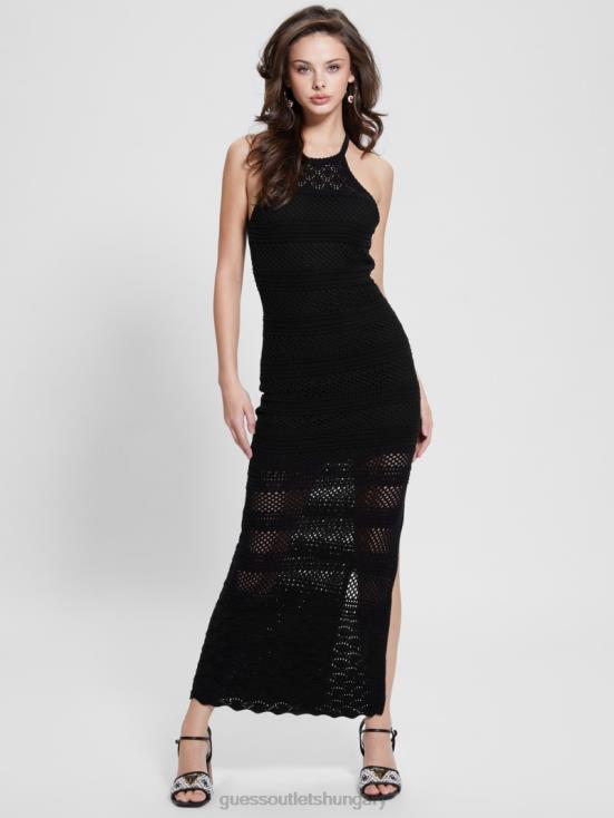 GUESS Black 8ZX4F346 Amelie Crochet Maxi Dress