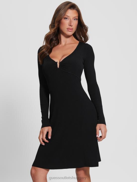 GUESS Black 8ZX4F646 Olivia Midi Sweater Dress