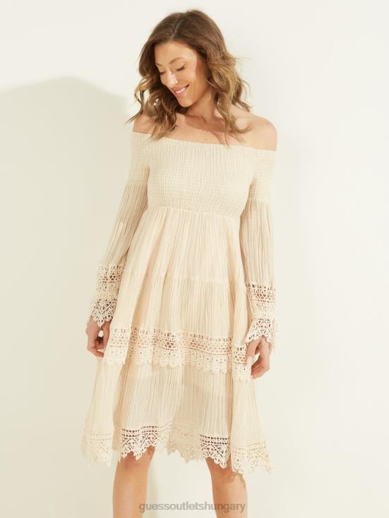 GUESS Butter Icecream 8ZX4F790 Amber Off-the-Shoulder Dress