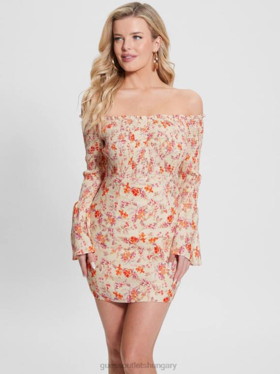 GUESS Catalina Mini Blooms 8ZX4F387 Eco Off-the-Shoulder Hailey Dress