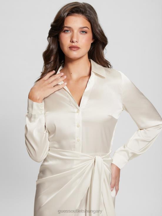 GUESS Cream White 8ZX4F584 Eco Alya Dress