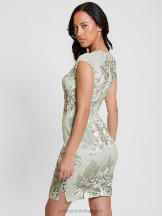 GUESS Dusty Fern Jungle Print 8ZX4F312 Eco Ottavia Tailored Dress