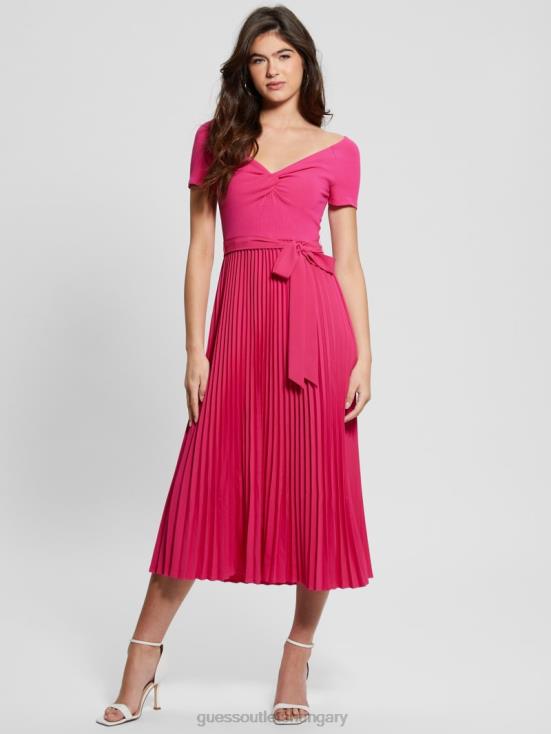 GUESS Full Bloom Pink 8ZX4F293 Eco Erynn Belted Dress