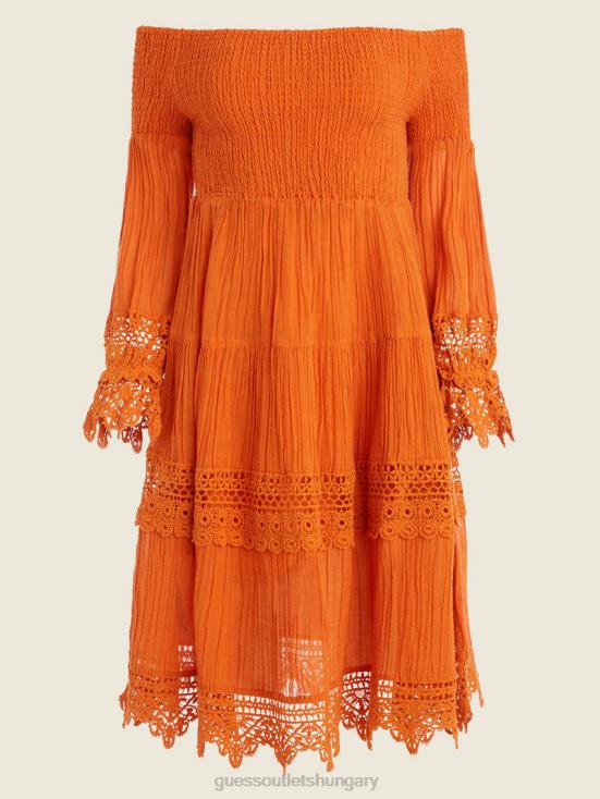 GUESS Gold Blaze Multi 8ZX4F729 Amber Off-the-Shoulder Dress