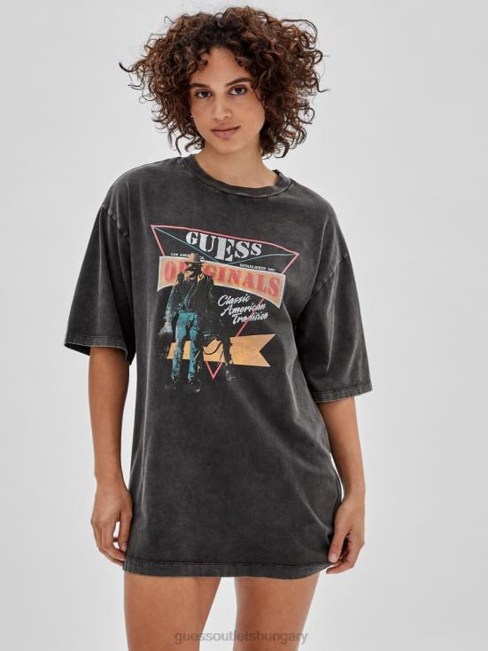 GUESS Jet Black Multi 8ZX4F365 Originals T-Shirt Dress