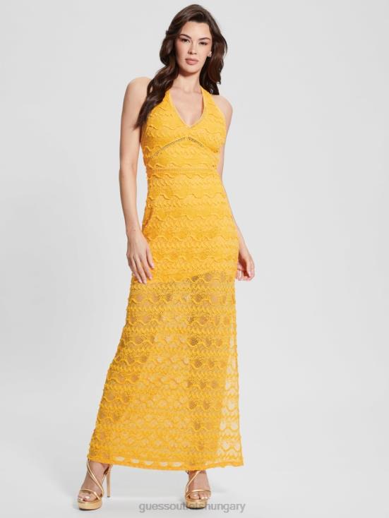 GUESS Laguna Yellow 8ZX4F482 Liza Lace Maxi Dress