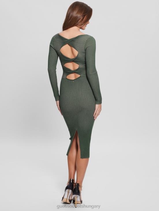 GUESS Moss Mat Multi 8ZX4F750 Eco Luna Twist Cutout Dress