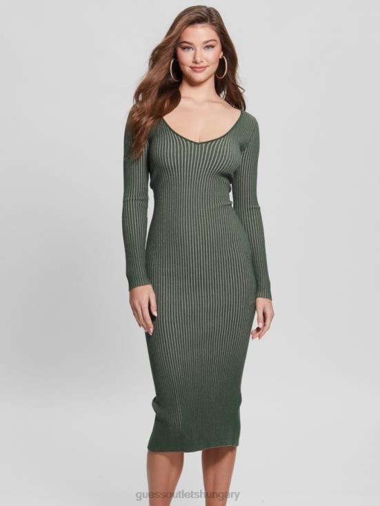 GUESS Moss Mat Multi 8ZX4F750 Eco Luna Twist Cutout Dress