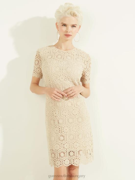 GUESS Off White Multi 8ZX4F912 Charlotte Crochet Dress