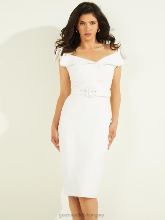 GUESS Pale Pearl 8ZX4F682 Audrey Portrait Neck Dress