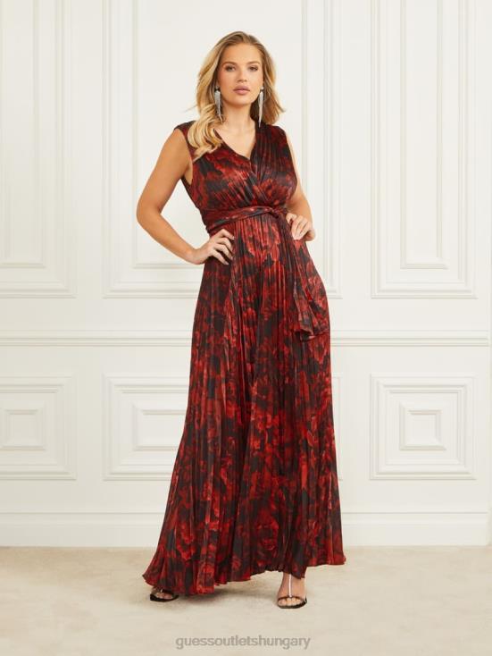 GUESS Passion Flower Print 8ZX4F823 Annika Pleated Maxi Dress