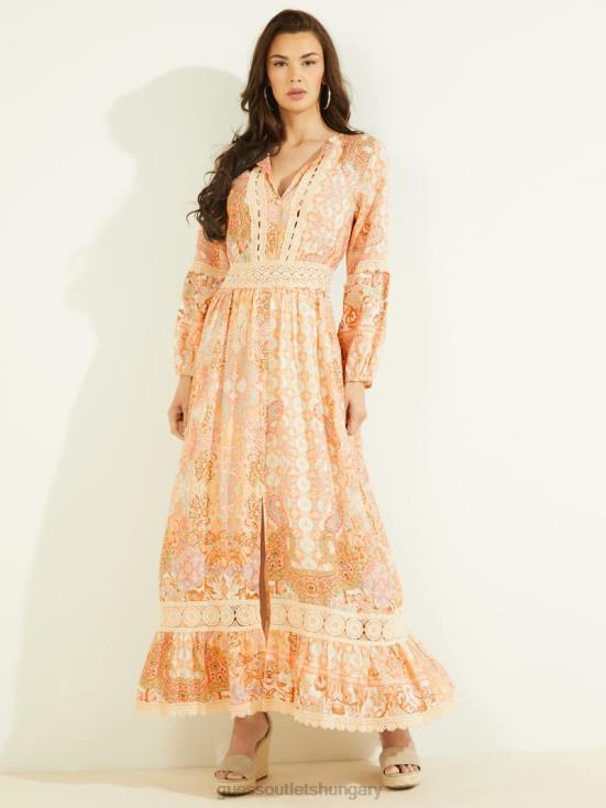 GUESS Paz Paisley Print 8ZX4F880 Laurel Maxi Dress