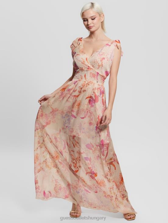 GUESS Reclaimed Romance 8ZX4F602 Venus Smocked Maxi Dress