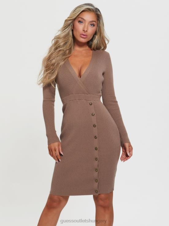 GUESS Stone Taupe 8ZX4F734 Eco Alexandra Sweater Dress