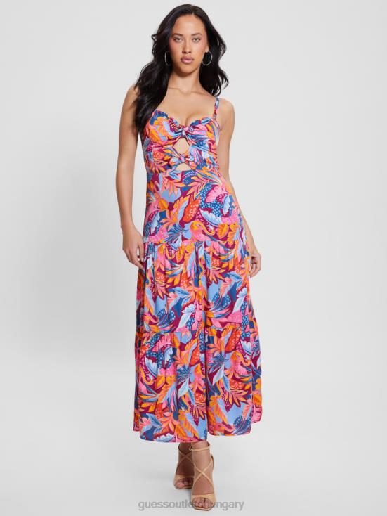 GUESS Sundeck Tropic 8ZX4F328 Tropical Printed Maxi Dress