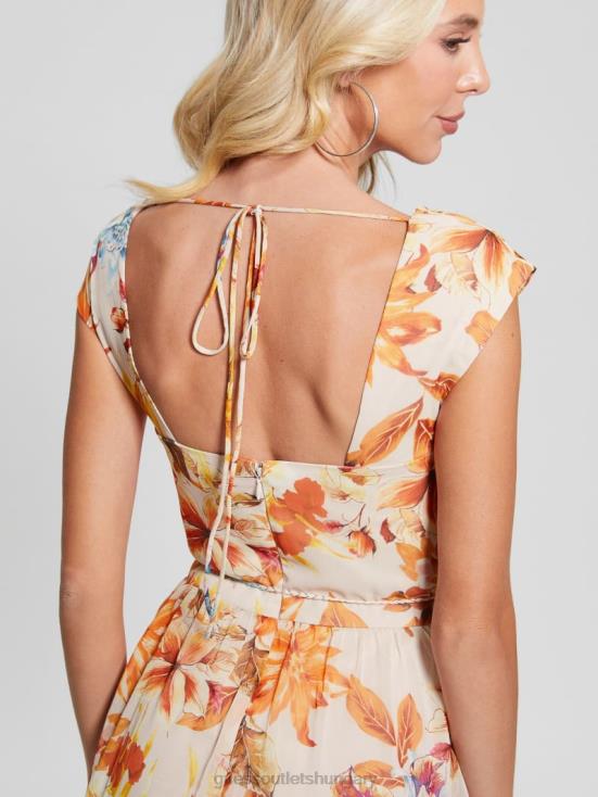 GUESS Sunset Garden 8ZX4F401 Eco Gilda Chiffon Maxi Dress