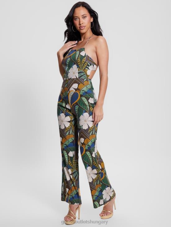 GUESS Tropical Traveler 8ZX4F325 Eco Lori Open-Back Jumpsuit