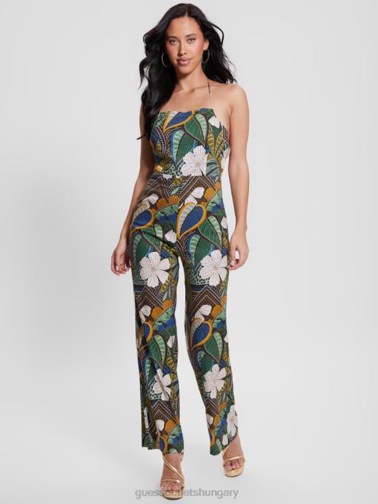 GUESS Tropical Traveler 8ZX4F325 Eco Lori Open-Back Jumpsuit