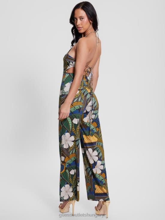 GUESS Tropical Traveler 8ZX4F325 Eco Lori Open-Back Jumpsuit