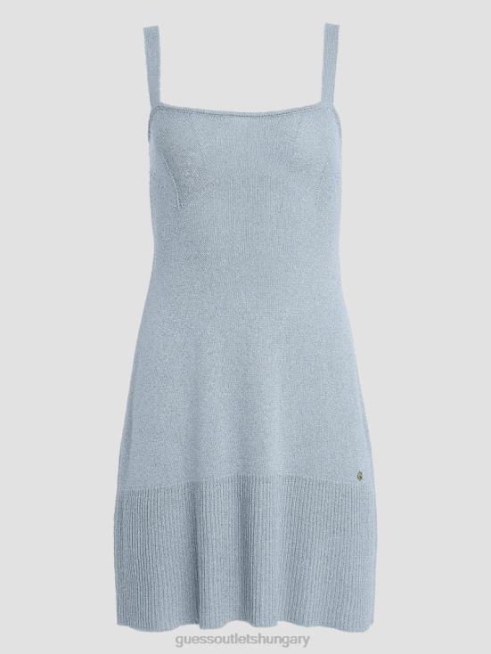 GUESS Whimisical Blue Lurex 8ZX4F517 Marion Metallic-Knit Mini Dress
