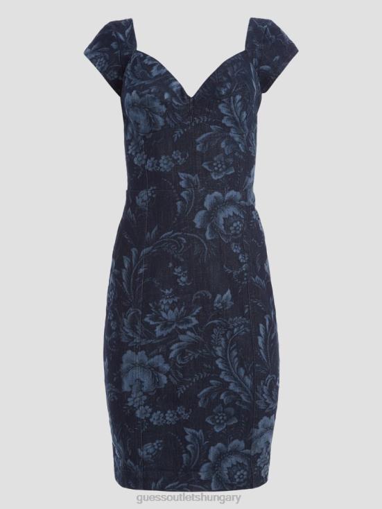 GUESS Wild Flower Laser Print 8ZX4F292 Eco Adie Denim Dress