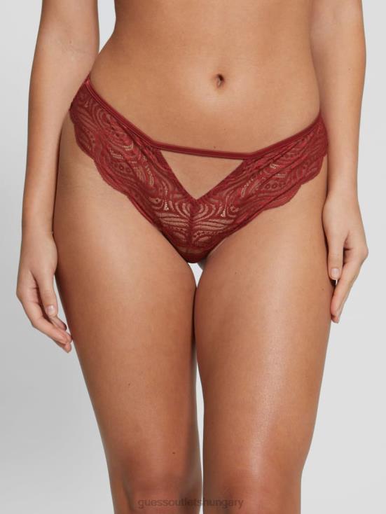 GUESS Beet Juice Red 8ZX4F2644 Elenora Lace Cutout Knickers