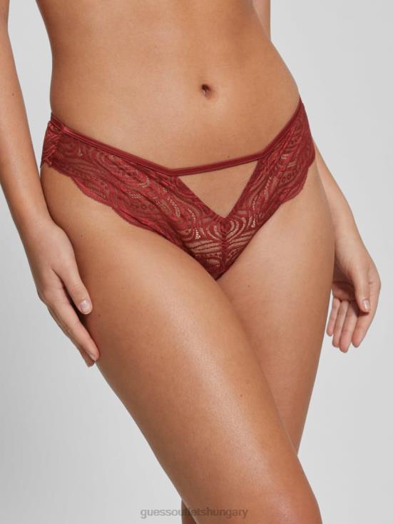 GUESS Beet Juice Red 8ZX4F2644 Elenora Lace Cutout Knickers