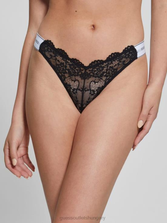 GUESS Black 8ZX4F2698 Belle Lace Thong