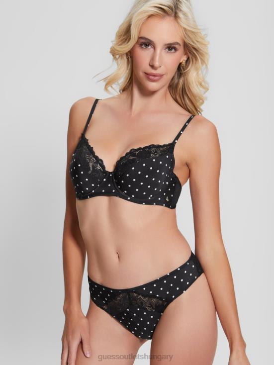 GUESS Small Black/White Polka D 8ZX4F2661 Chantelle Polka Dot Balconette Bra