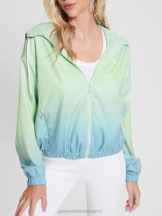 GUESS 4G Shaded Blue And Green 8ZX4F2497 Clematis Windbreaker