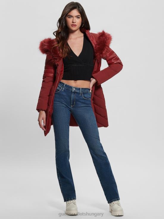 GUESS Beet Juice Red 8ZX4F1886 Eco Oxana Quilted Jacket