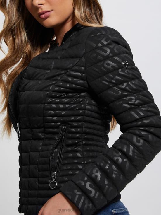 GUESS Black 8ZX4F1987 Vona Quilted Logo Jacket