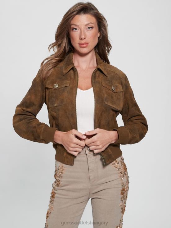 GUESS Brown Oak Multi 8ZX4F1855 Marie Leather Jacket
