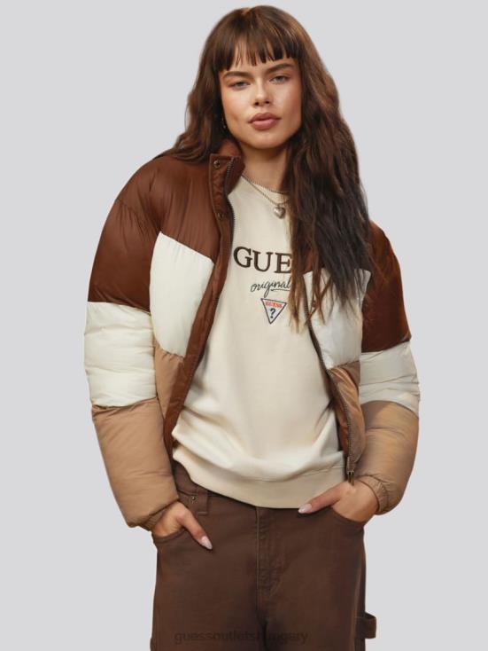 GUESS Brown Sand Multi 8ZX4F1848 Originals Puffer Jacket