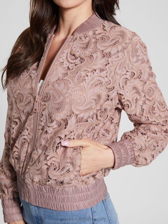 GUESS Calm Pink Multi 8ZX4F1750 Aisha Lace Flight Jacket