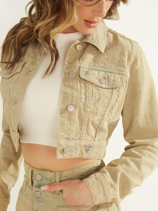 GUESS Color Cube Yellow 8ZX4F202 Cube Cropped Jacket