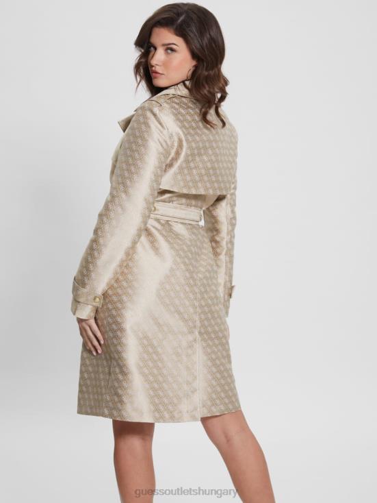 GUESS Cream And Irish Combo 8ZX4F1727 Eco Diletta Belted Trench Coat