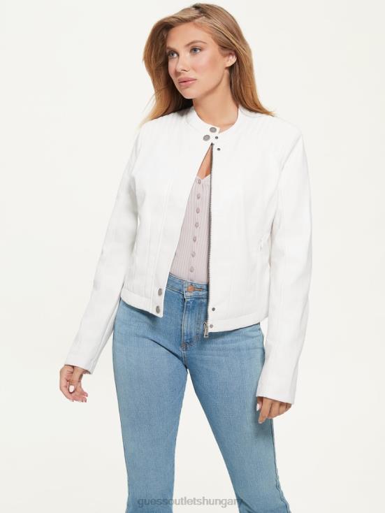 GUESS Cream White 8ZX4F1743 Fiammetta Moto Jacket
