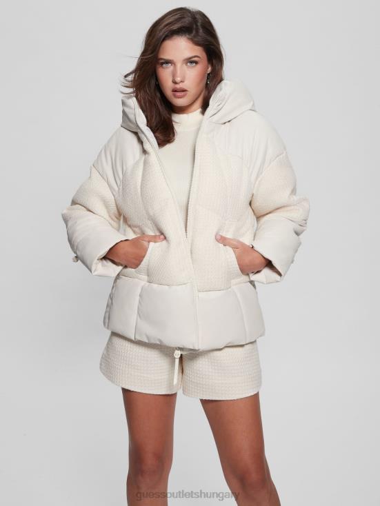 GUESS Cream White 8ZX4F1834 Lea Padded Jacket